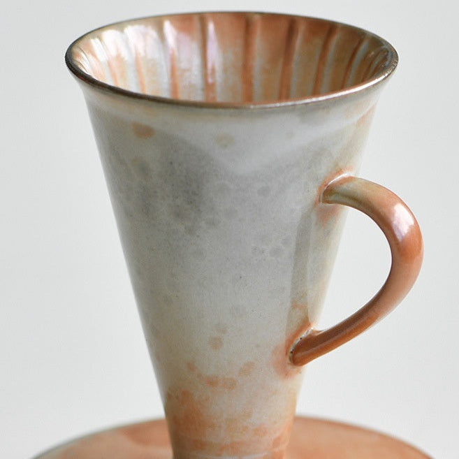 Dripper céramique pour-over japonais Shigaraki-yaki, vue de face