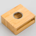 Réchaud à bougie pour théière en bambou avec tiroir coulissant
